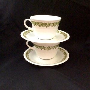 VINTAGE 4 Piece Set Corningware Spring Blossom EUC